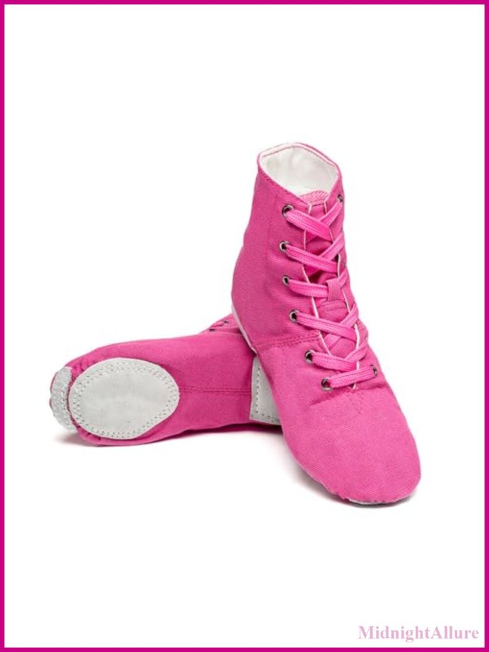 Womens Jazz Dance Boots Lace Up High Top Split Sole Canvas